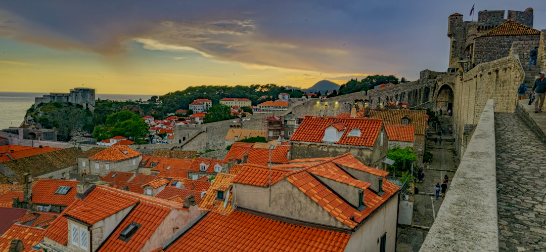 Dubrovnik at dusk.