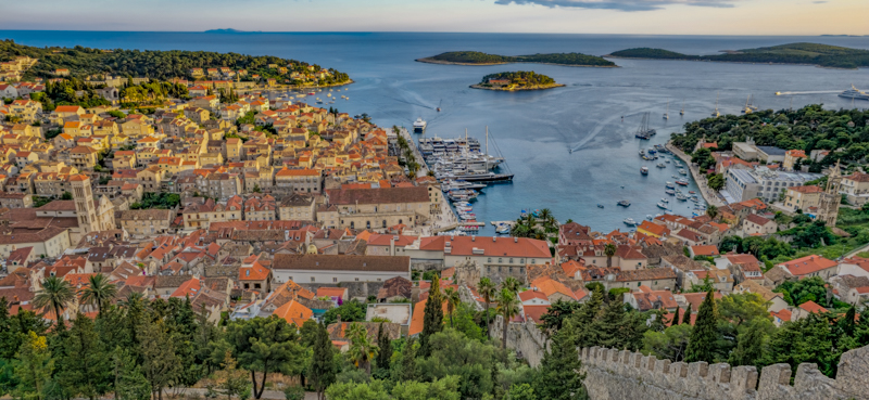 Sunset glow over Hvar