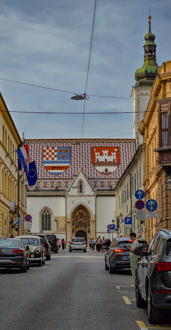 The tiled roof of St. Mark's Church.